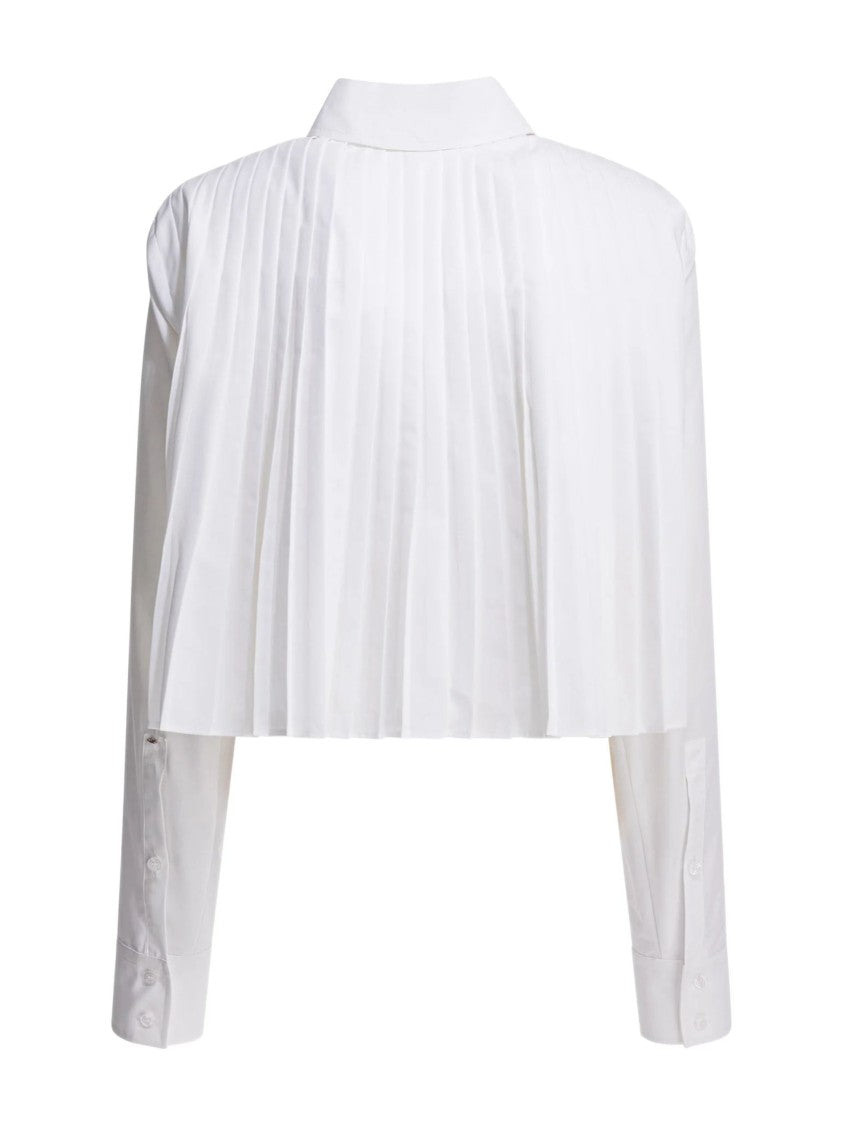 Sportmax White Pleated Back Cotton Shirt
