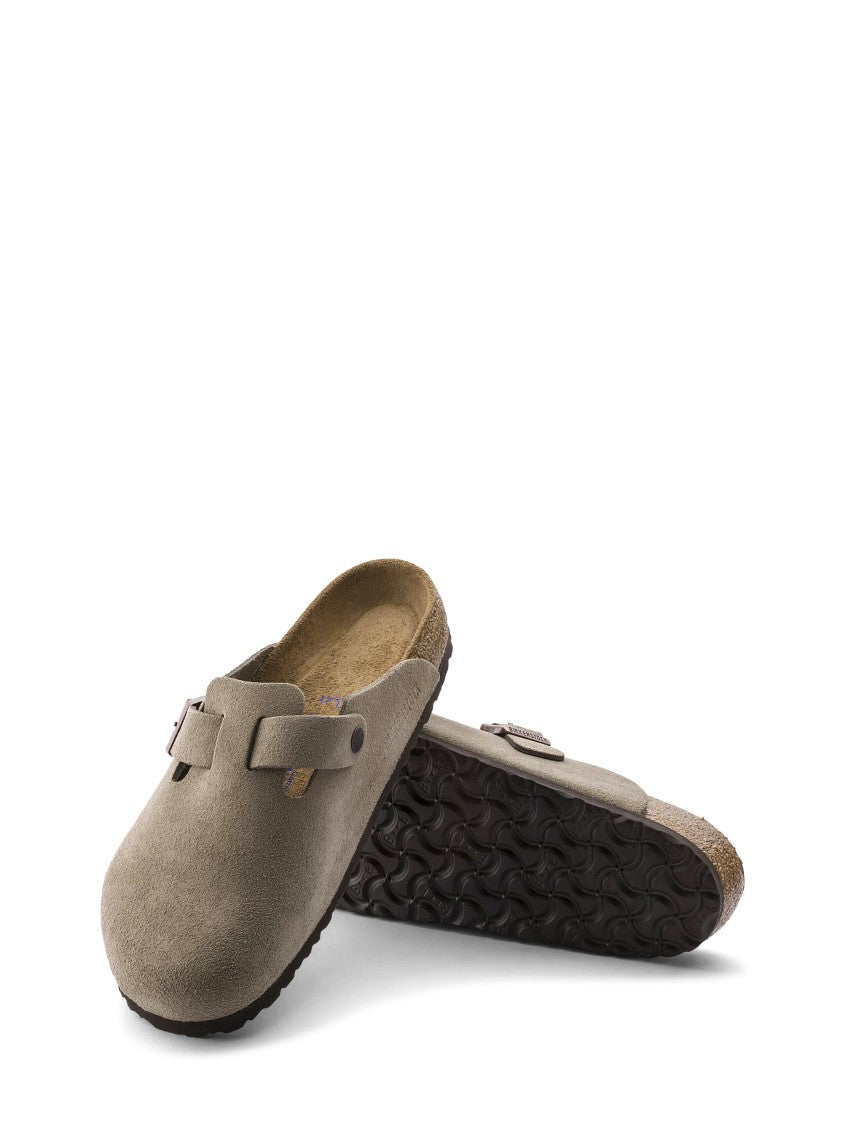 Birkenstock Taupe Boston Sfb Suede Sandals