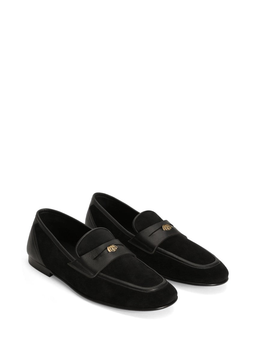Dolce & Gabbana Metallic Emblem Pointed Flats