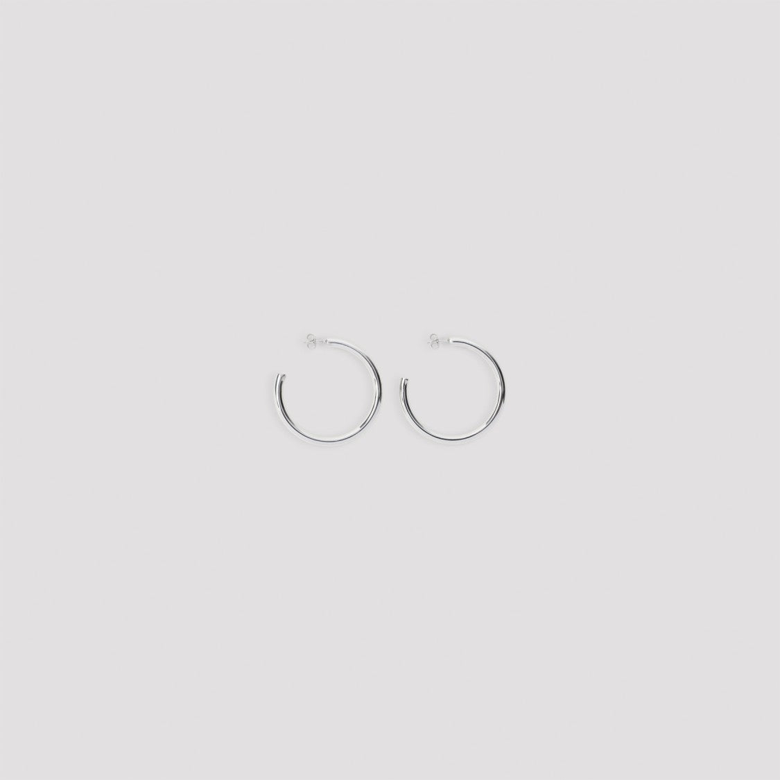 Lemaire Medium-Sized Polished Silver Hoop Earrings