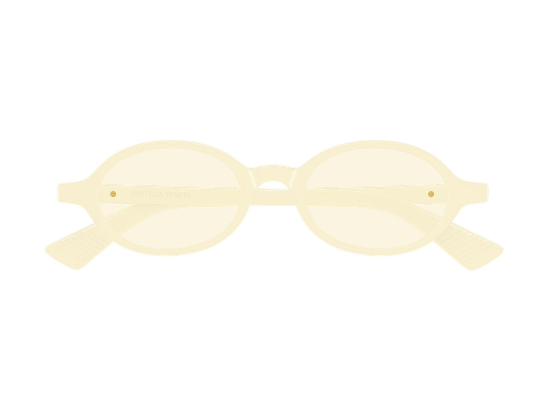 Bottega Veneta Gold Bv1388s Glossy Acetate Round Sunglasses