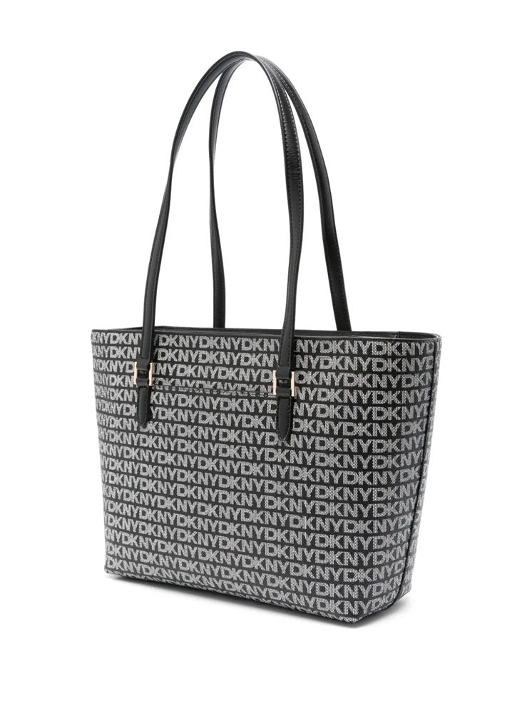 Dkny Black Bryant Ave Logo Print Tote Bag