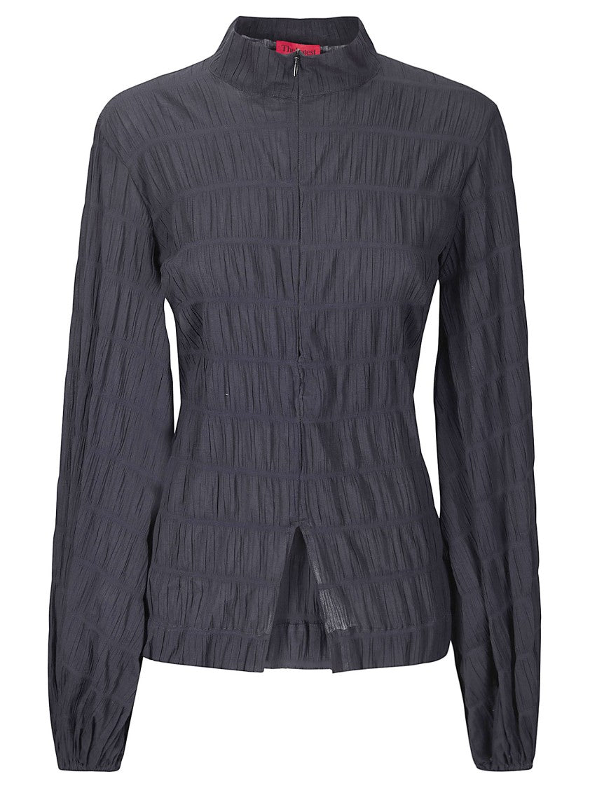 The Latest Black Stretch Fit Mandarin Collar Shirt