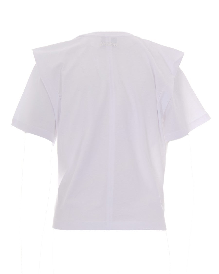 Isabel Marant Structured Puff-Sleeve White Cotton T-Shirt