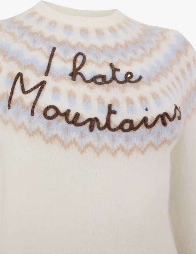 Mc2 Saint Barth Nordic-Inspired Cream Sweater With Embroidered Detail