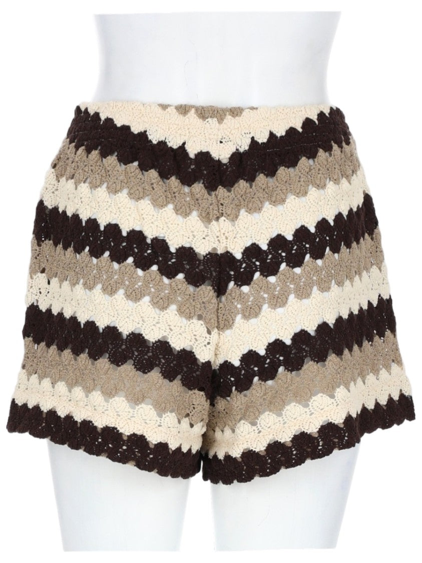 Mc2 Saint Barth Multicolor Crochet Scalloped Cotton Shorts