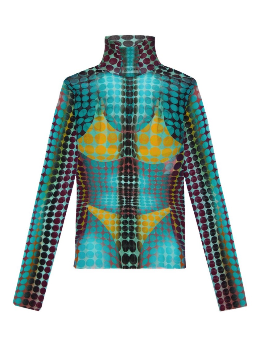 Jean Paul Gaultier Multicolour Silk And Nylon Casual Top