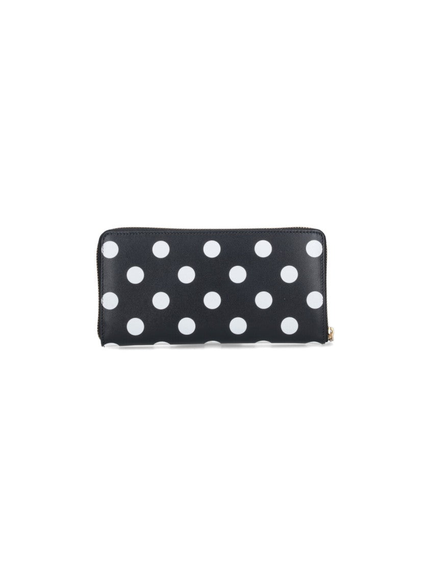 Comme Des Garçons Polka Dot Zip-Around Wallet With Contrasting Print