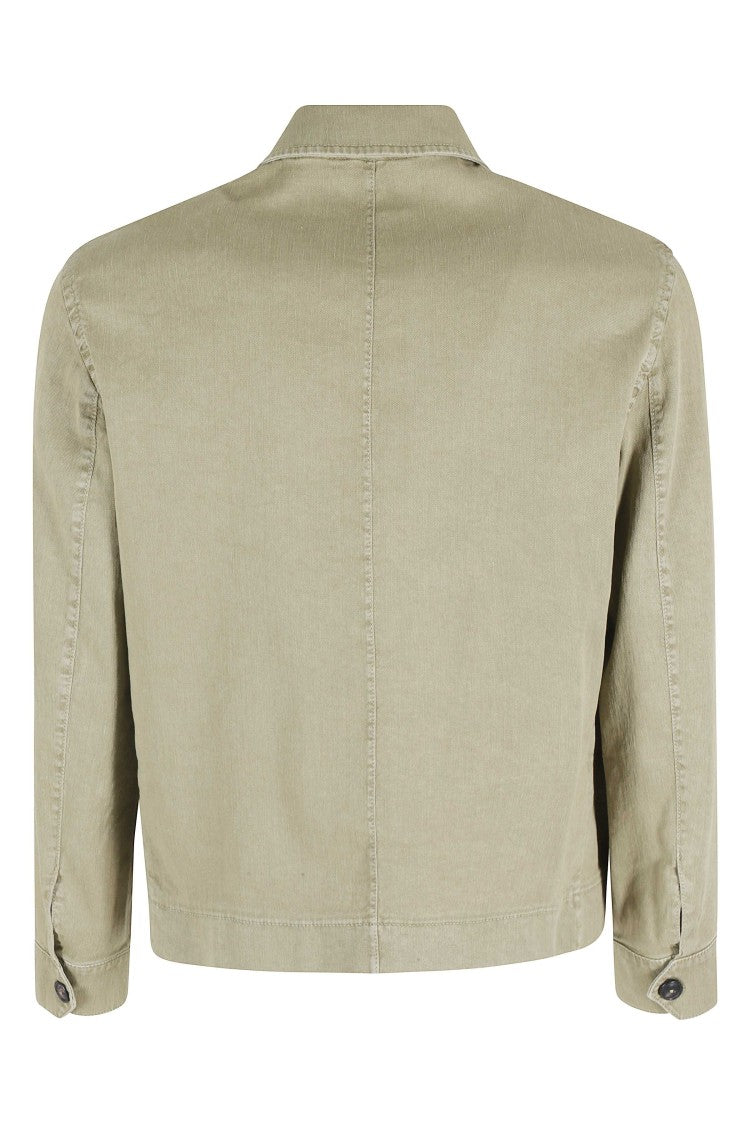 Circolo 1901 Green Safari Flap Pocket Button Placket Linen-Blend Casual Shirt