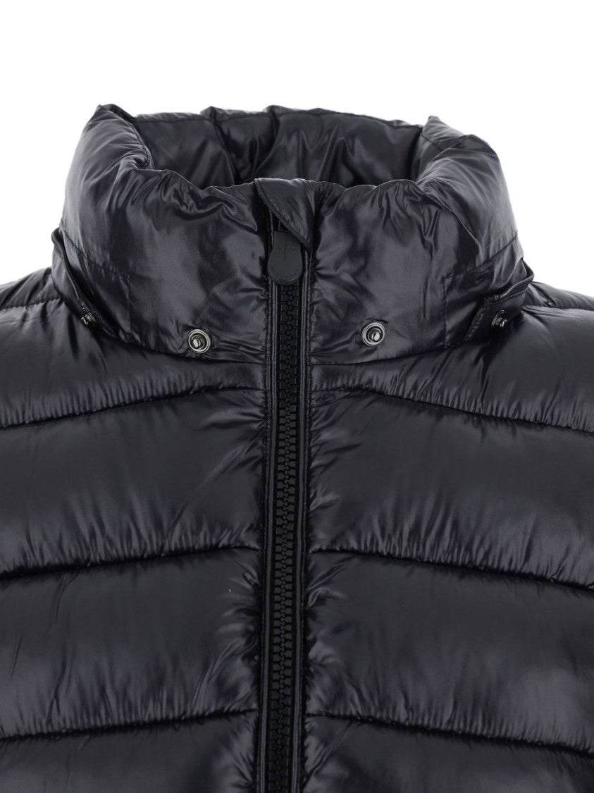 Save The Duck Cropped Black Puffer Jacket With High Collar