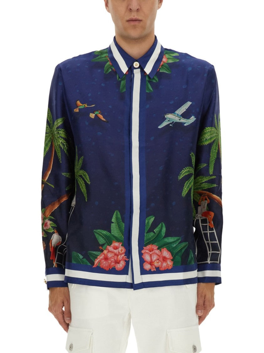 Casablanca "Surf Club Midnight" Print Shirt