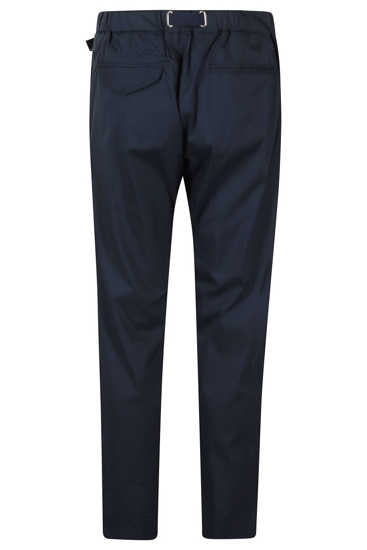 White Sand Blue Active Elastic Waistband Cotton-Blend Straight-Leg Pants