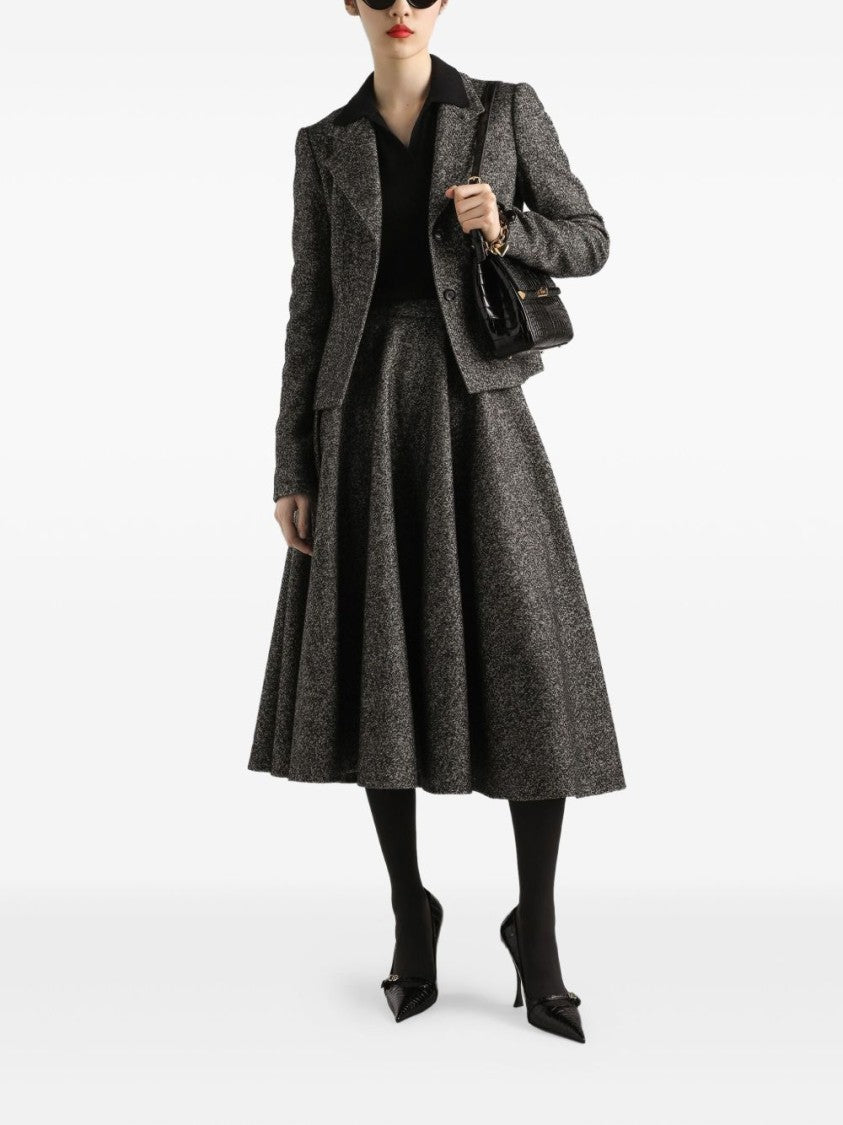 Dolce & Gabbana Structured Mélange Grey Jacket