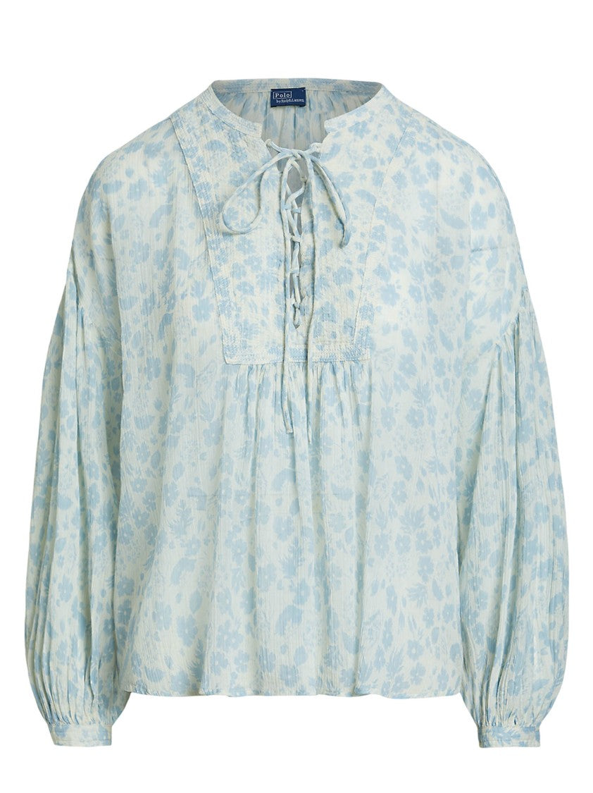 Polo Ralph Lauren Faded Green Floral Print Blouse