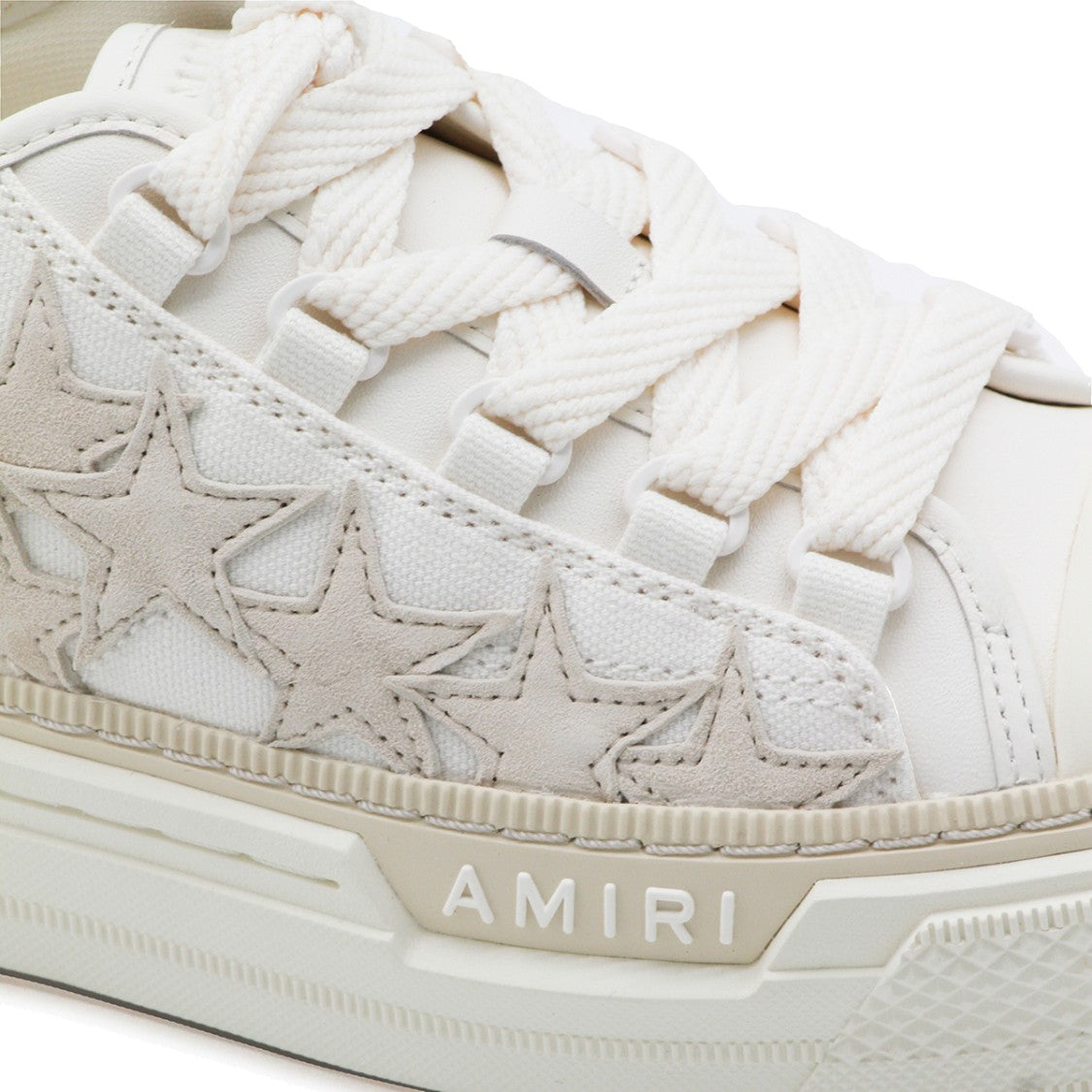 Amiri Beige Leather Stars Court Sneakers