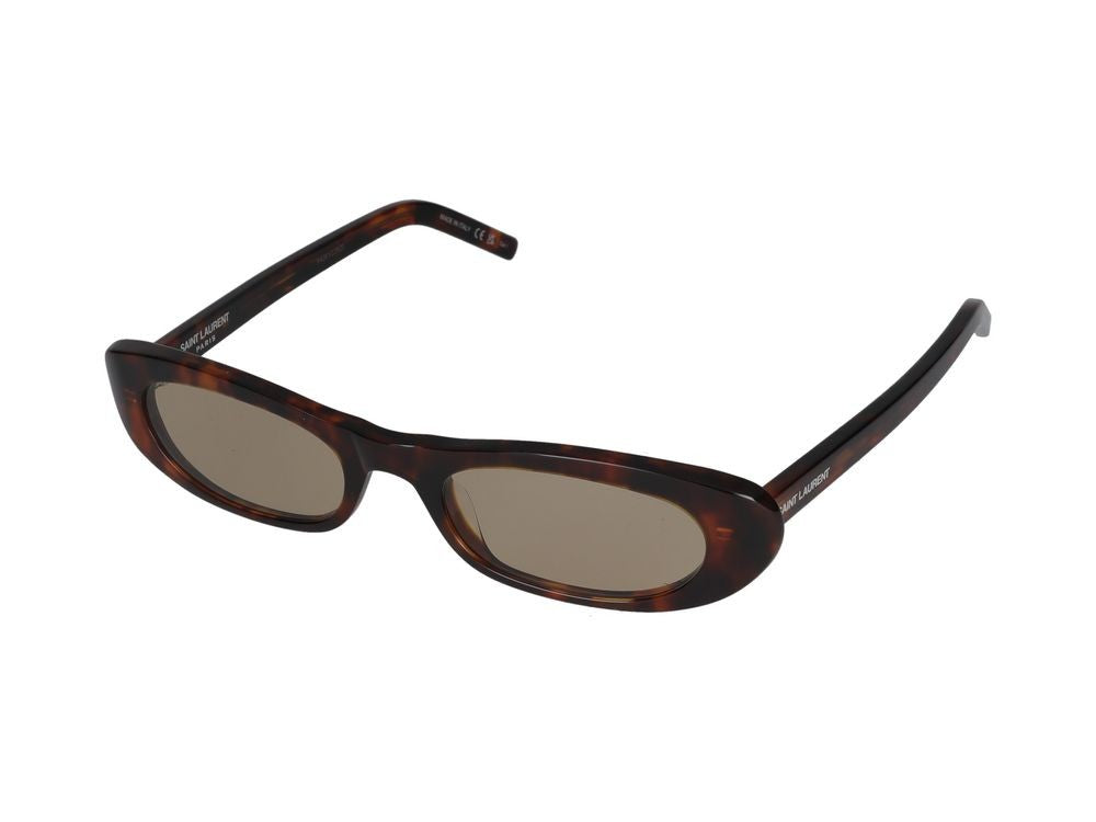 Saint Laurent Havana Rectangular Havanna Sunglasses Cat-Eye Frame