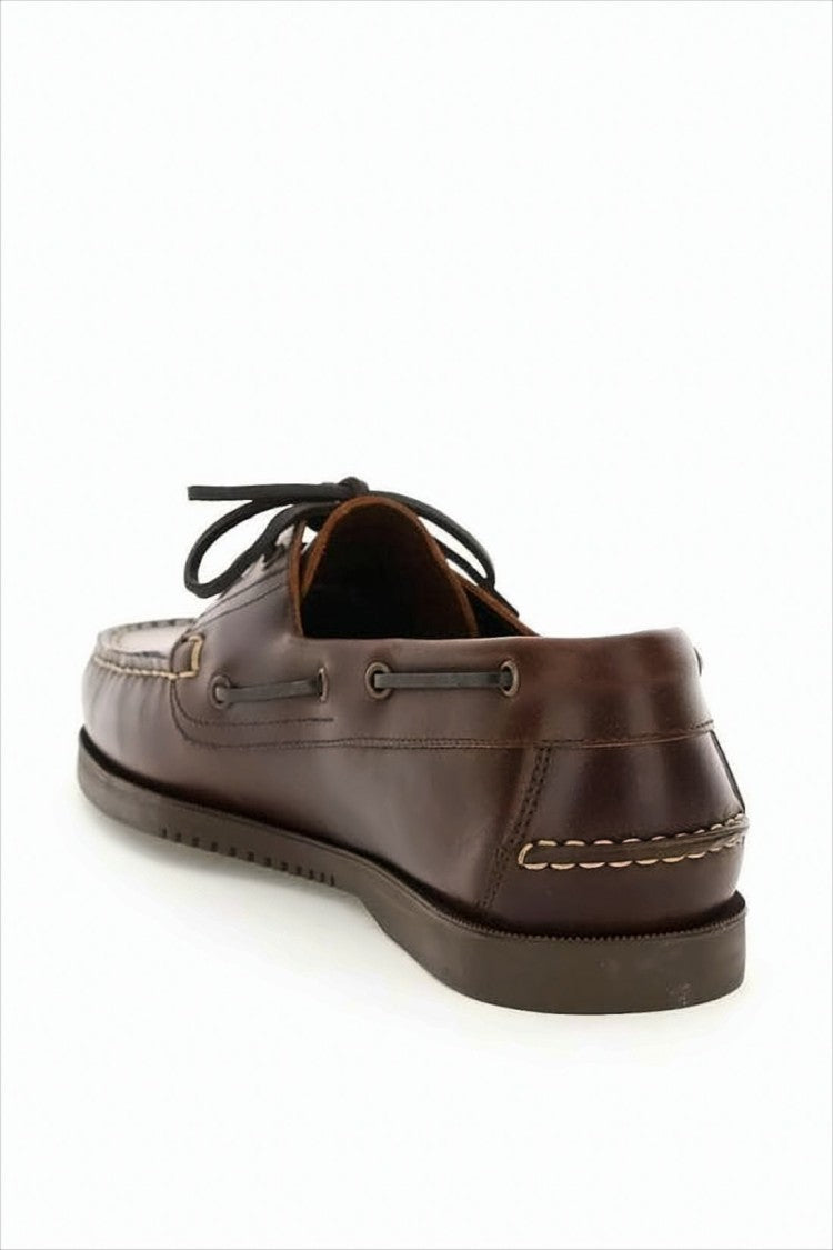 Paraboot Moccasin Brown Loafers With Detailed Stitching