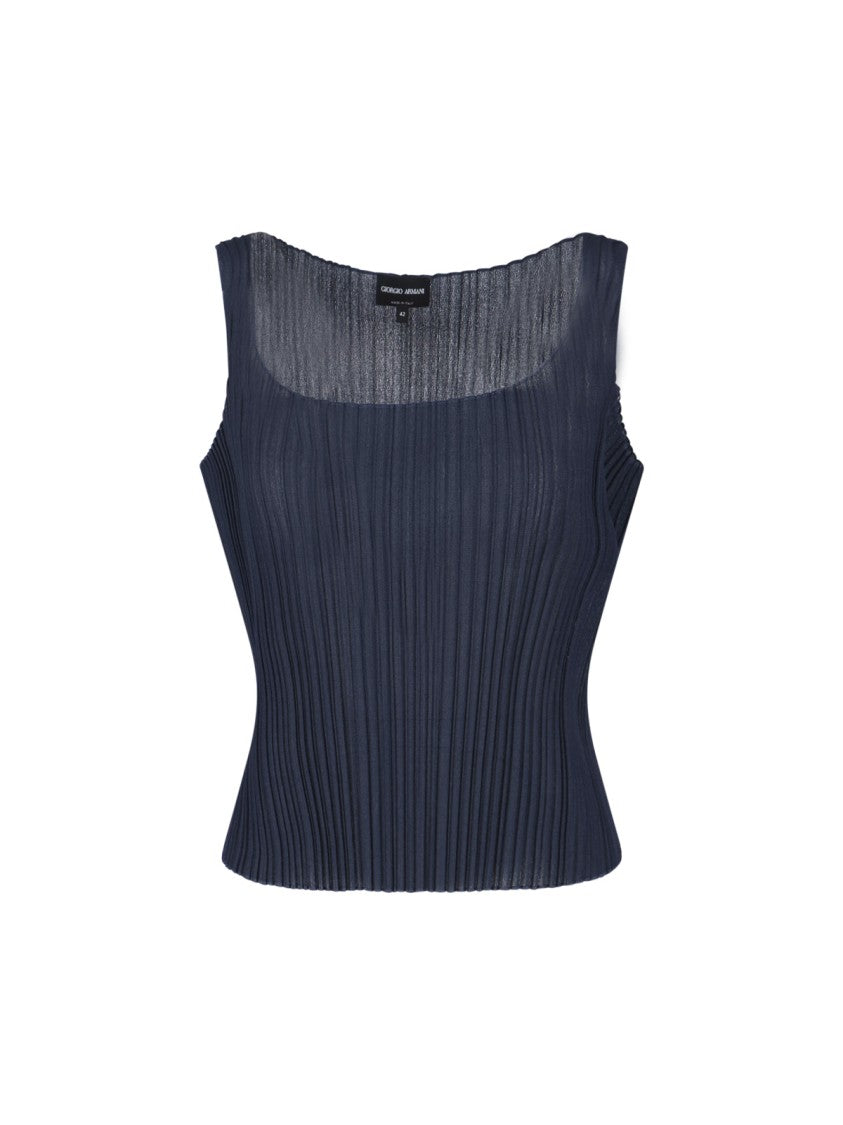 Giorgio Armani Pleated Twin-Set – Blue