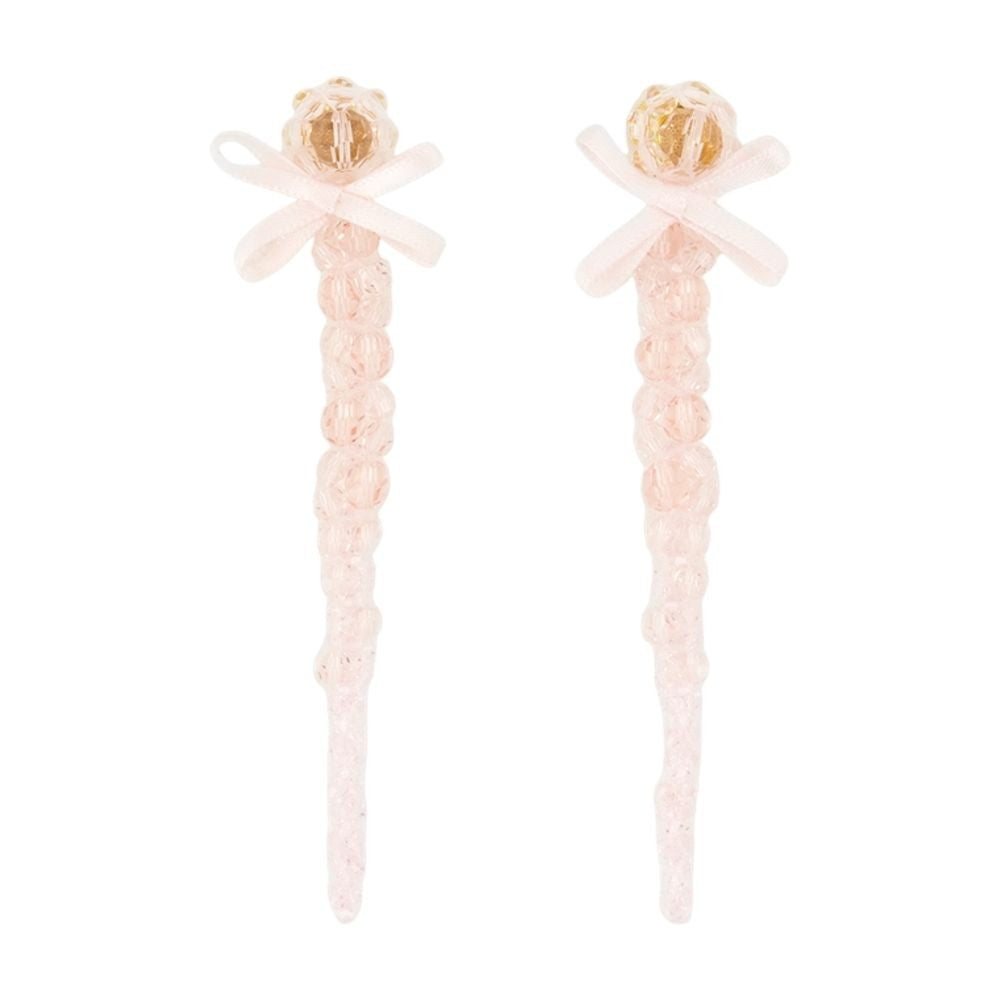 Simone Rocha Petite Bow Drip Earrings - Crystal - Pink