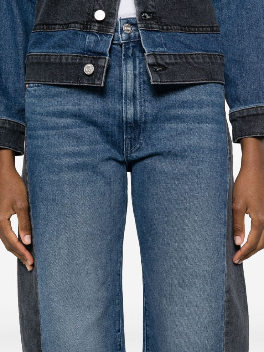 Mother Indigo Blue Wide-Leg Jeans