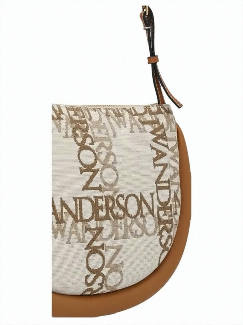 J. W. Anderson Crescent-Shaped Canvas Shoulder Bag With Leather Trim