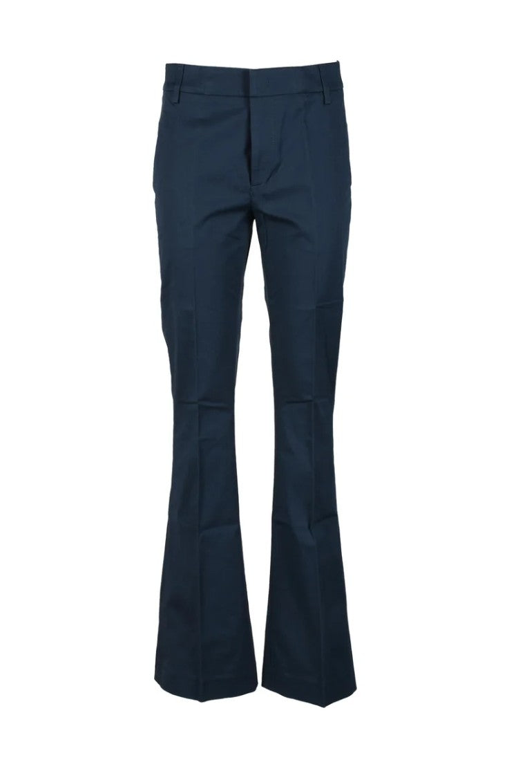 Dondup Tailored Blue Trousers With Flared Hem