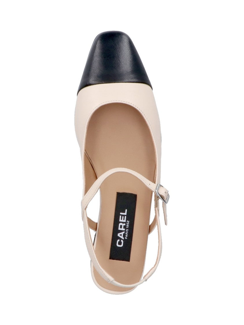 Carel "Oceano" Slingback Mules – Beige