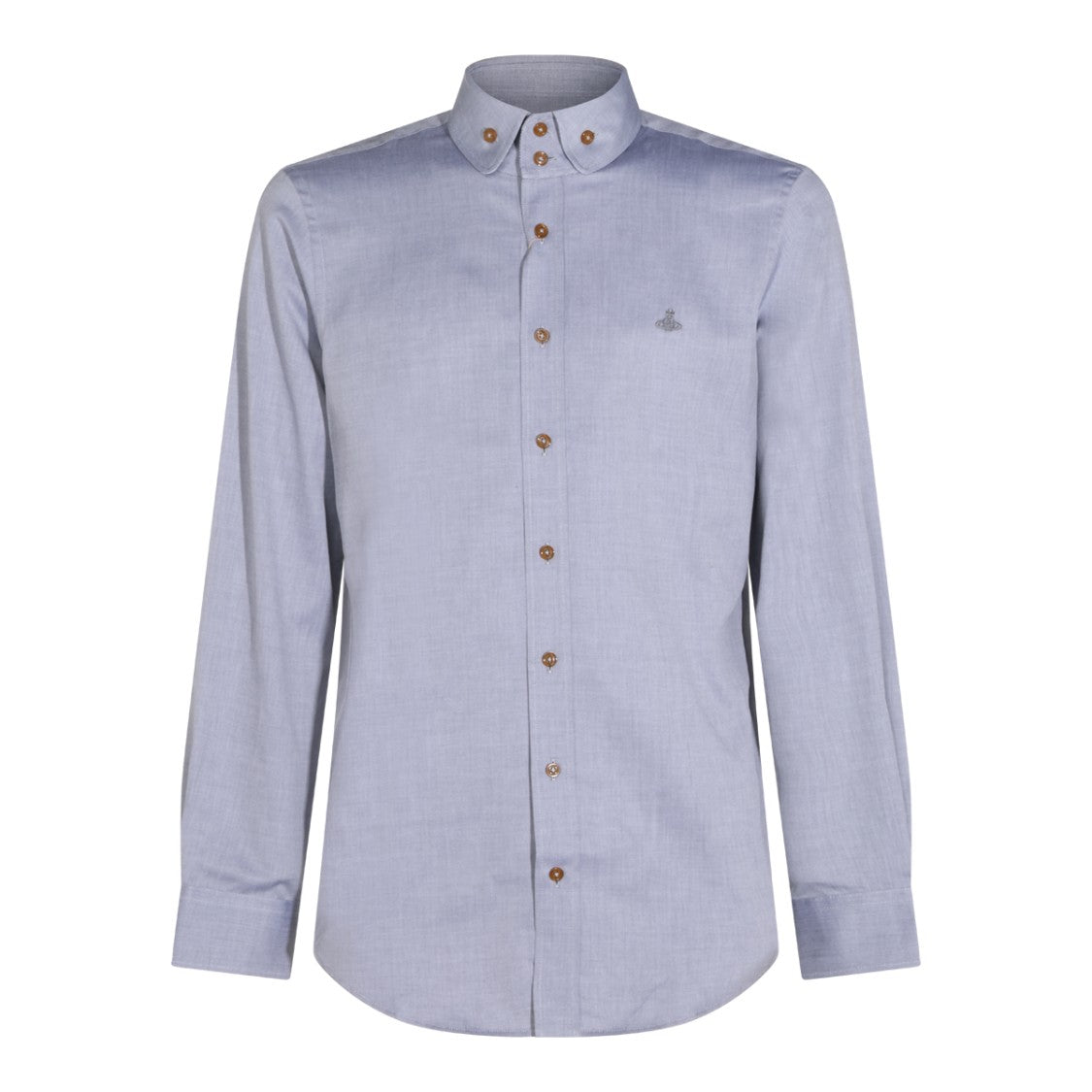 Vivienne Westwood Long-Sleeve Button-Up Shirt With Textured Fabric And Embroidered Logo