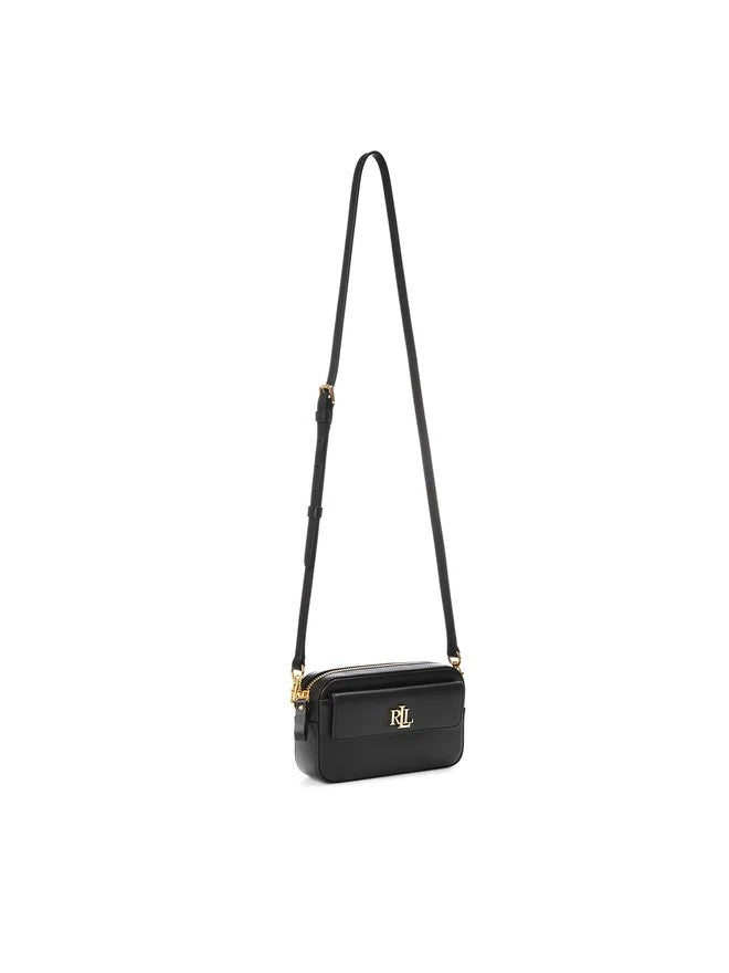 Lauren Ralph Lauren Compact Black Pouch Bag With Gold Emblem