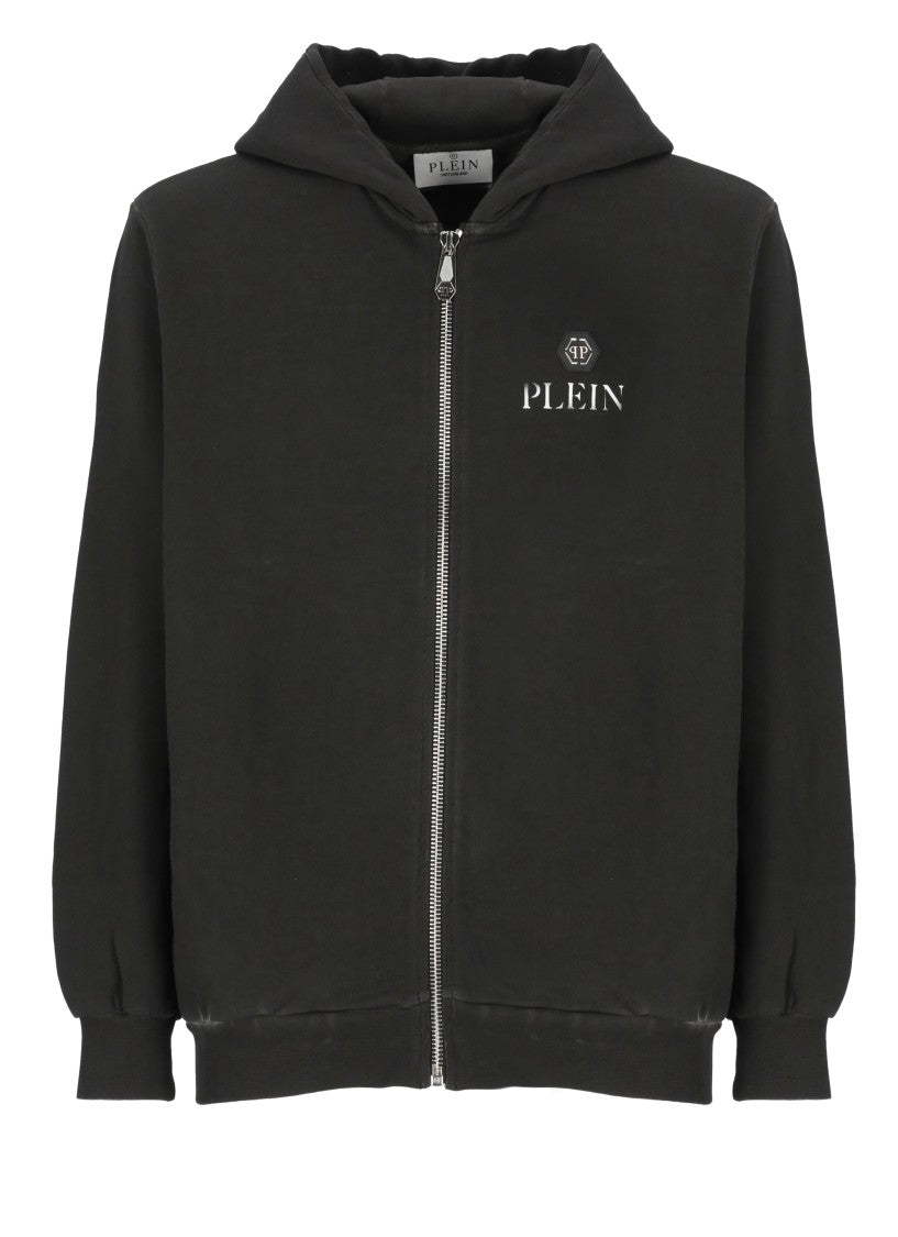 Philipp Plein Black Cotton Hoodie