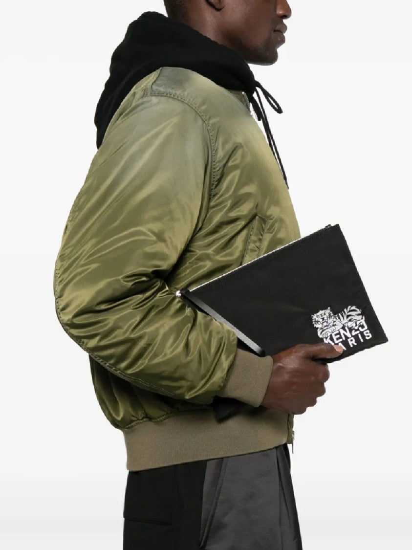 Kenzo Rectangular Black Polyester Pouch