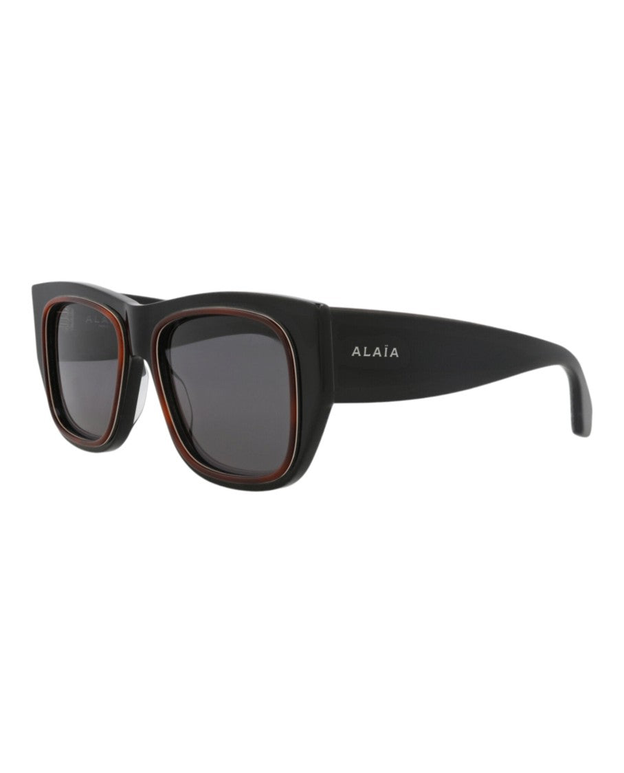 Alaïa Square-Frame Acetate Sunglasses With Saddle Nose Bridge
