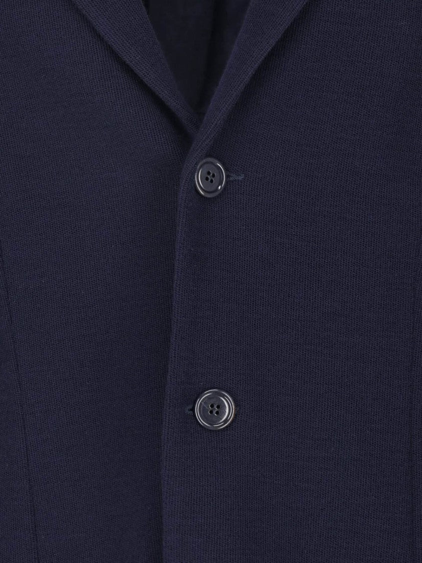 Giorgio Armani Blue Virgin Wool Single-Breasted Blazer