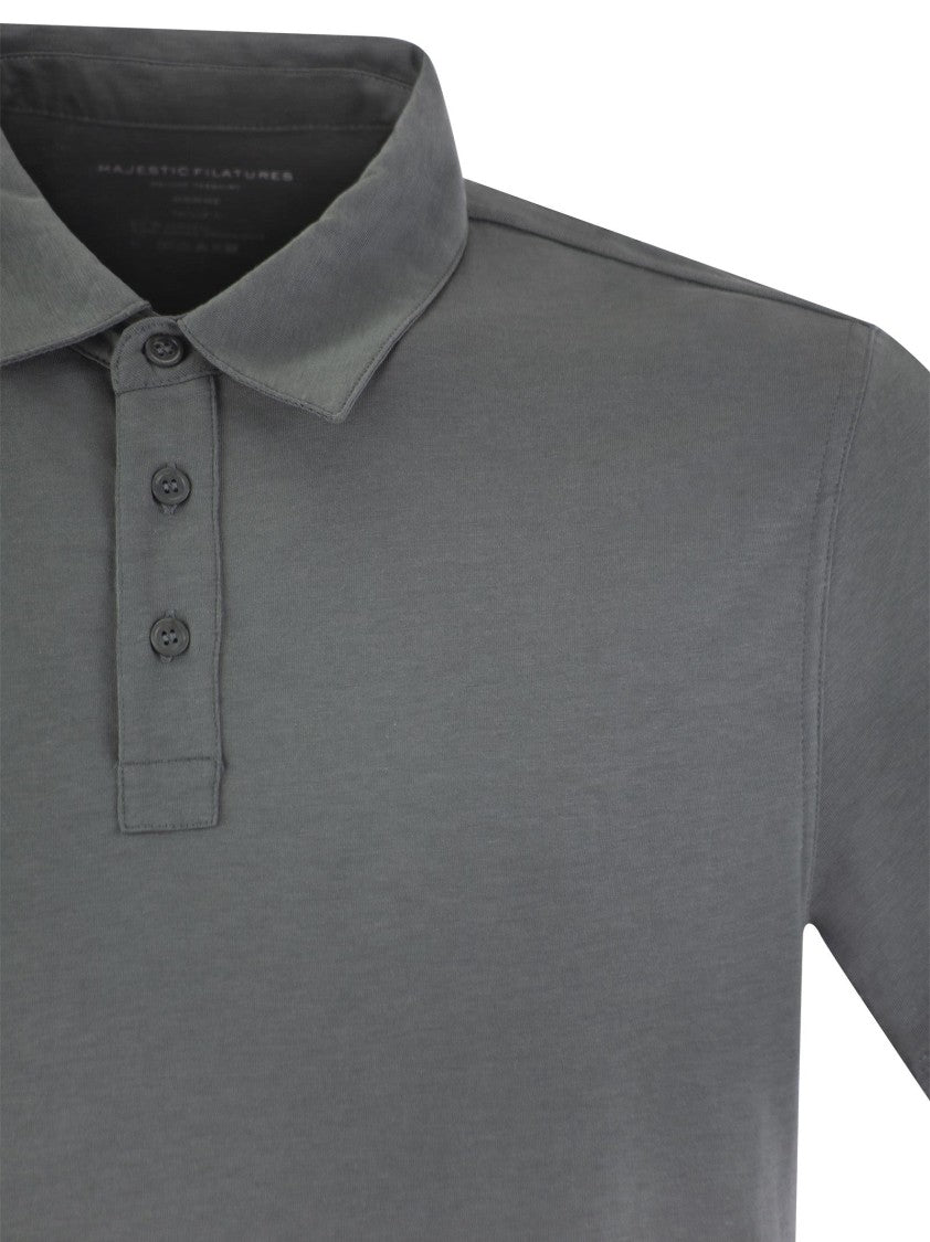 Majestic Short-Sleeved Polo Shirt In Lyocell