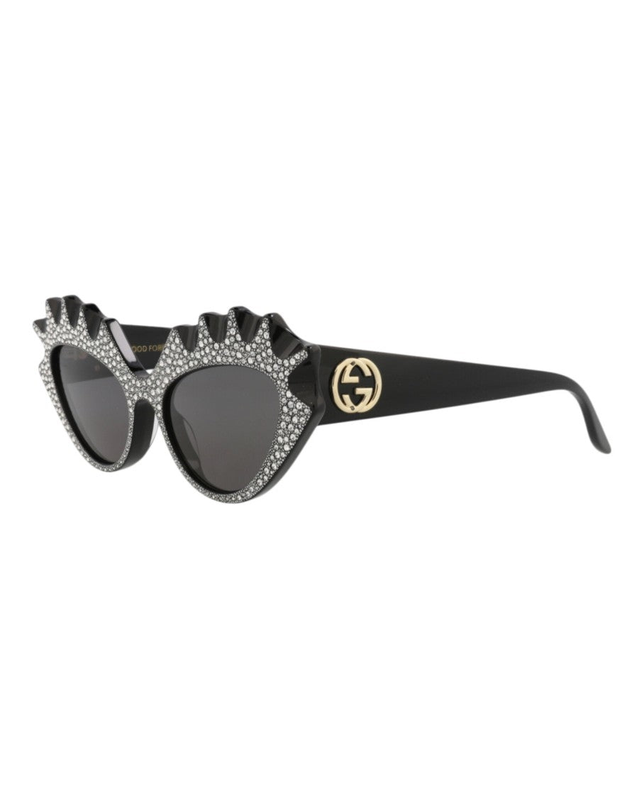 Gucci Cat Eye-Frame Sunglasses With Crystal Embellishments