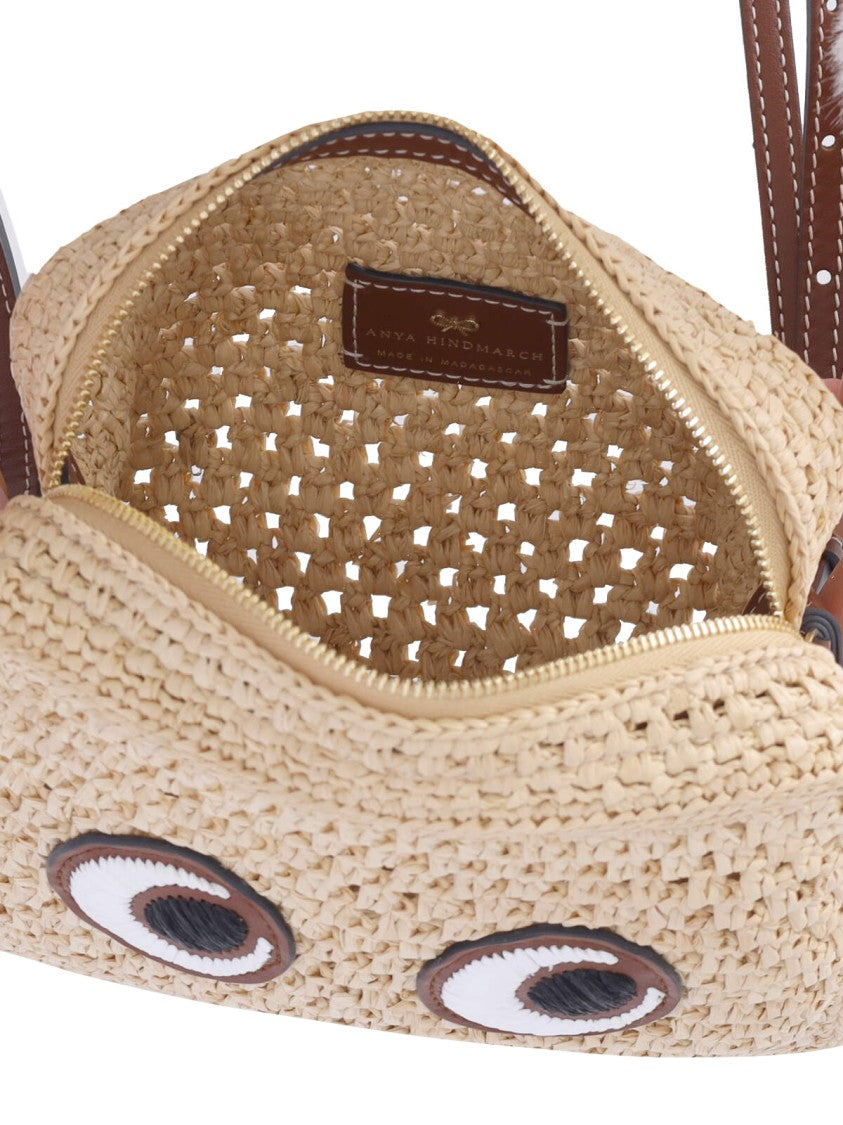 Anya Hindmarch Rectangular Raffia Crossbody Bag With Eye Patch