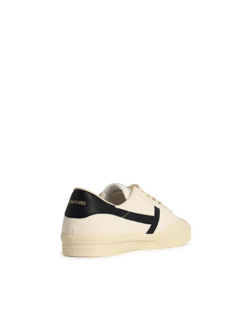 Tom Ford Beige Suede/Calfskin Leather Blend Sneakers