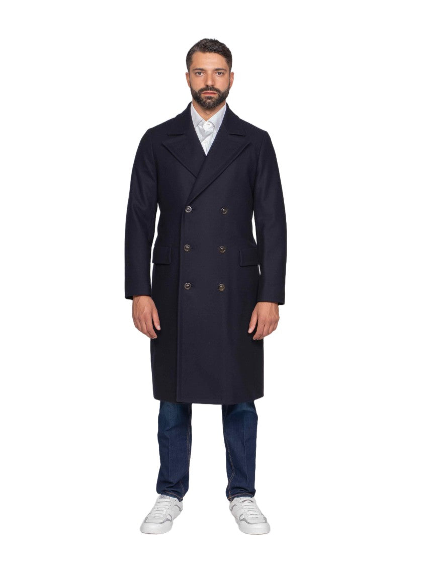 Boglioli Double-Breasted Overcoat With Structured Silhouette And Tailored Fit