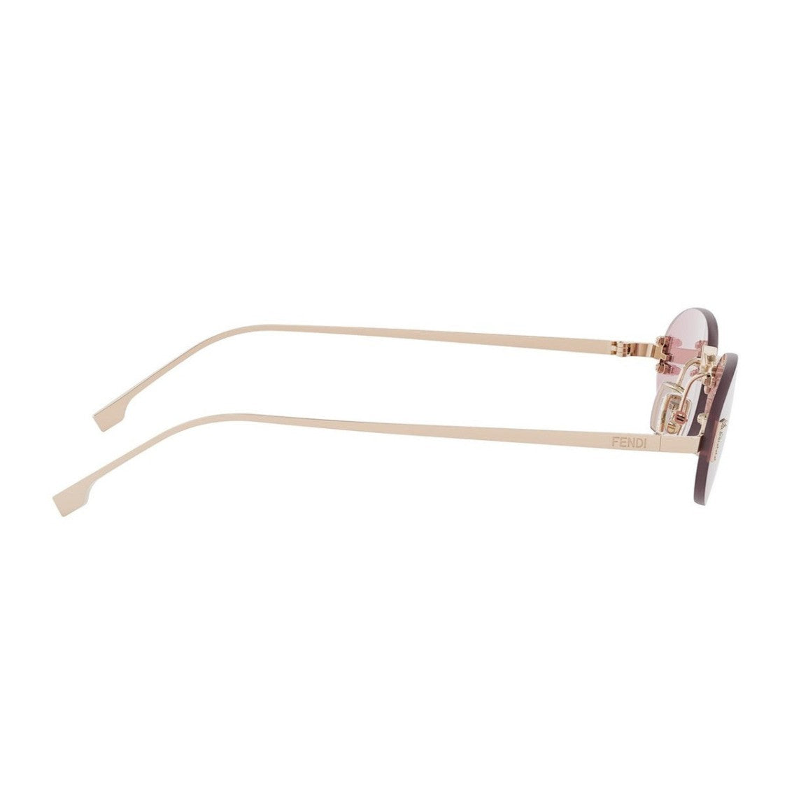 Fendi Gold Fendi First Crystal Metal Oval Sunglasses