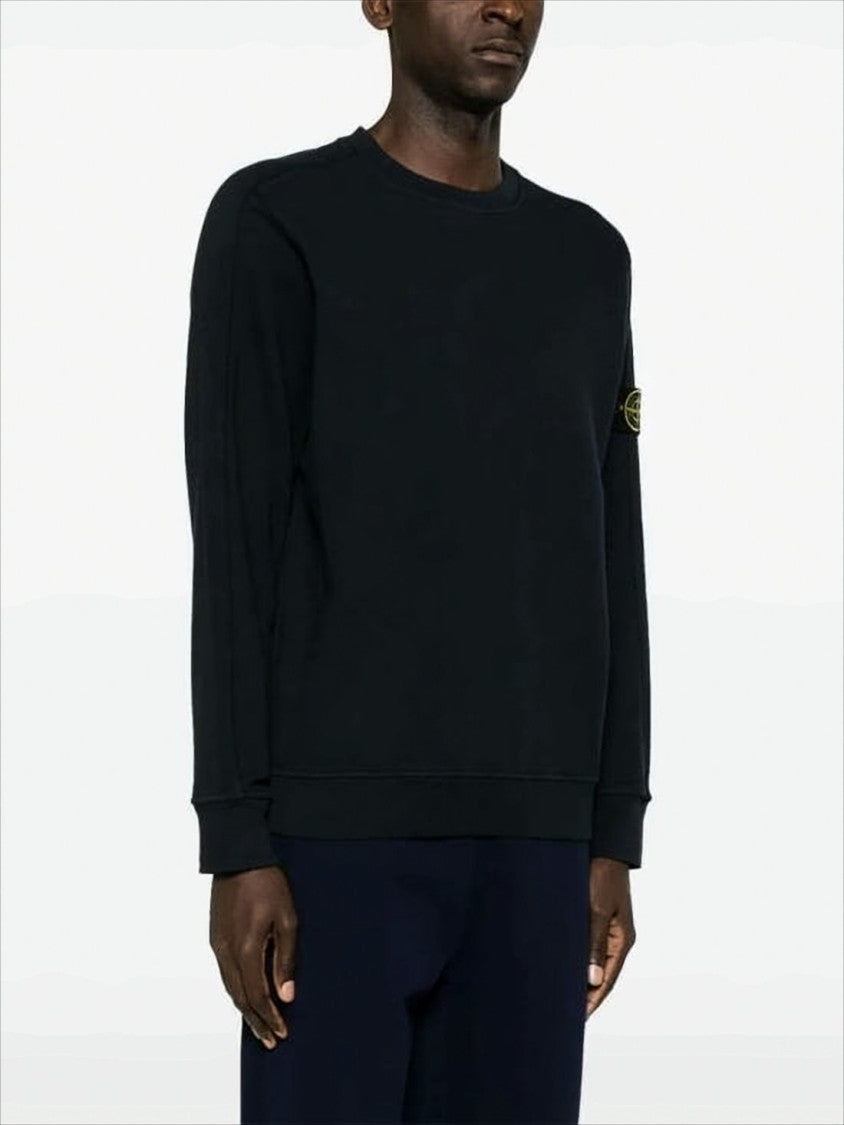 Stone Island Black Long-Sleeve Crewneck Sweatshirt