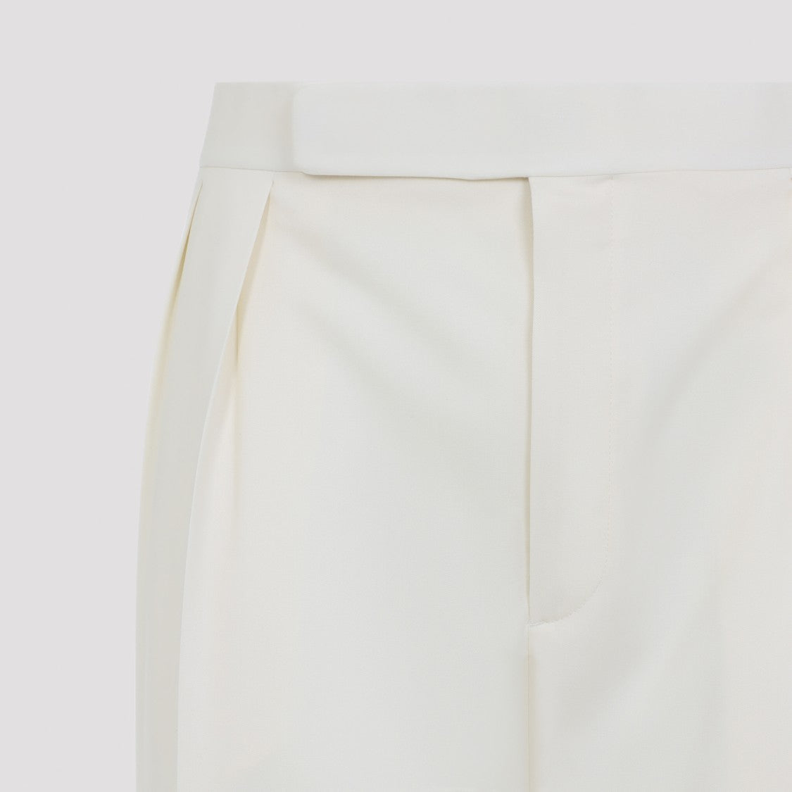 Ralph Lauren X Purple Label Tailored Cream White Wool Pants With Adjustable Straps