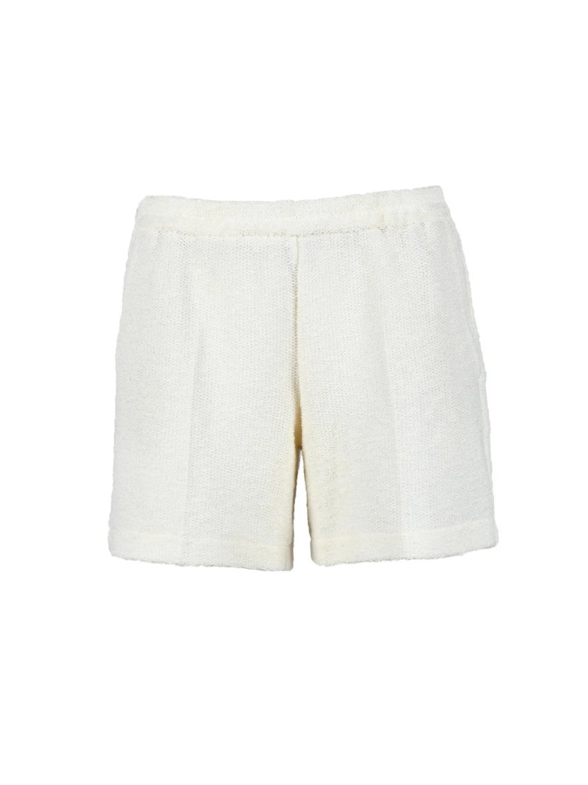 T-Jacket White Structured Cotton-Blend Shorts