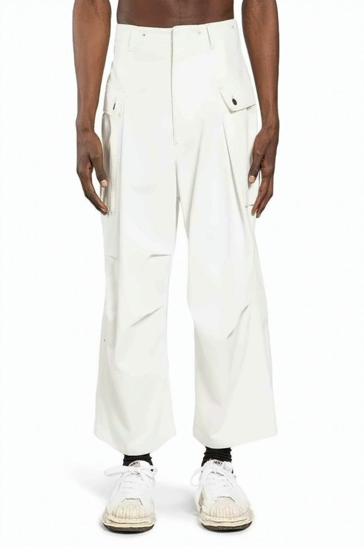 Kapital Cropped Wide-Leg Straight Pants With Flap Pockets