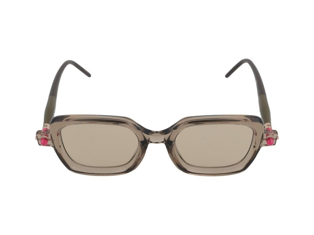 Kuboraum Translucent Brown Oversized Square Sunglasses