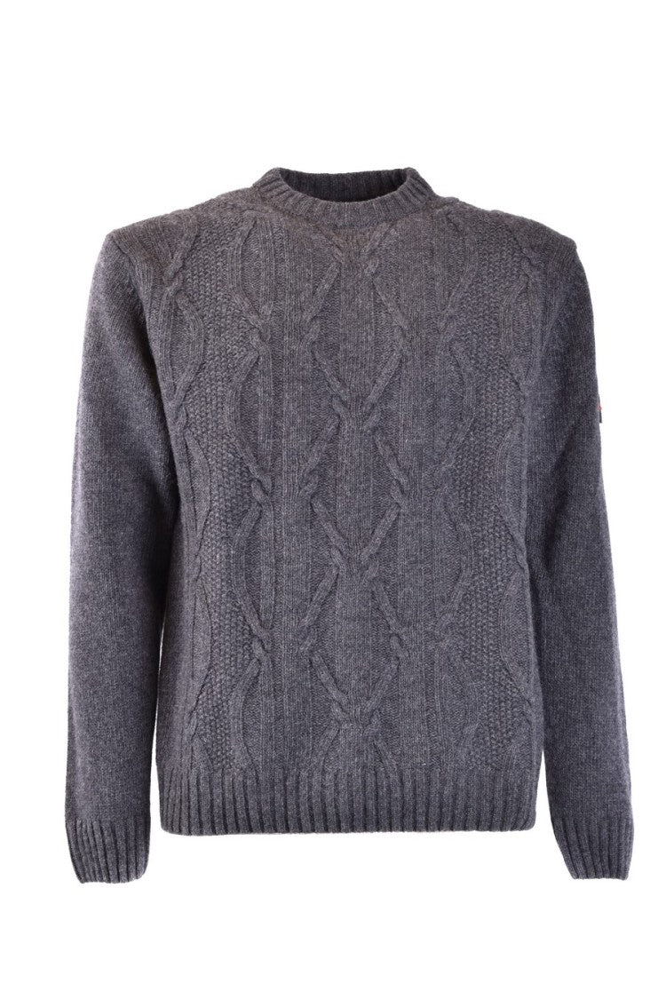 Peuterey Multicolor Cable Knit Sweater Ribbed Finish