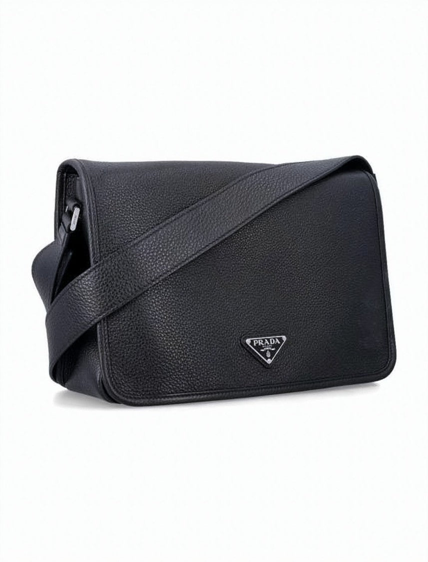Prada Textured Calf Leather Shoulder Bag