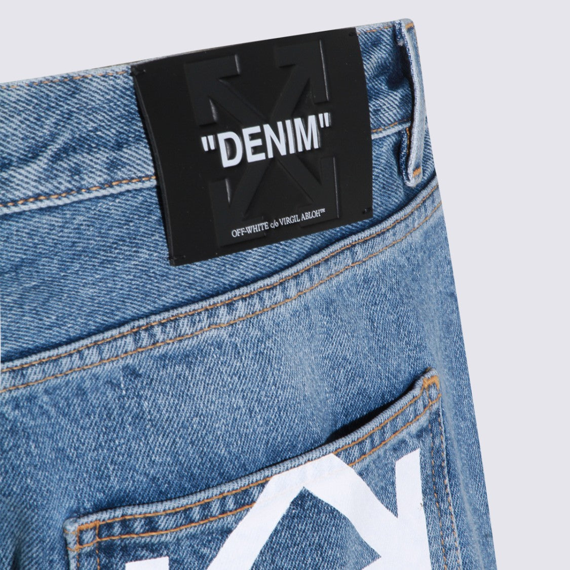 Off-White Medium Blue Cotton Jeans