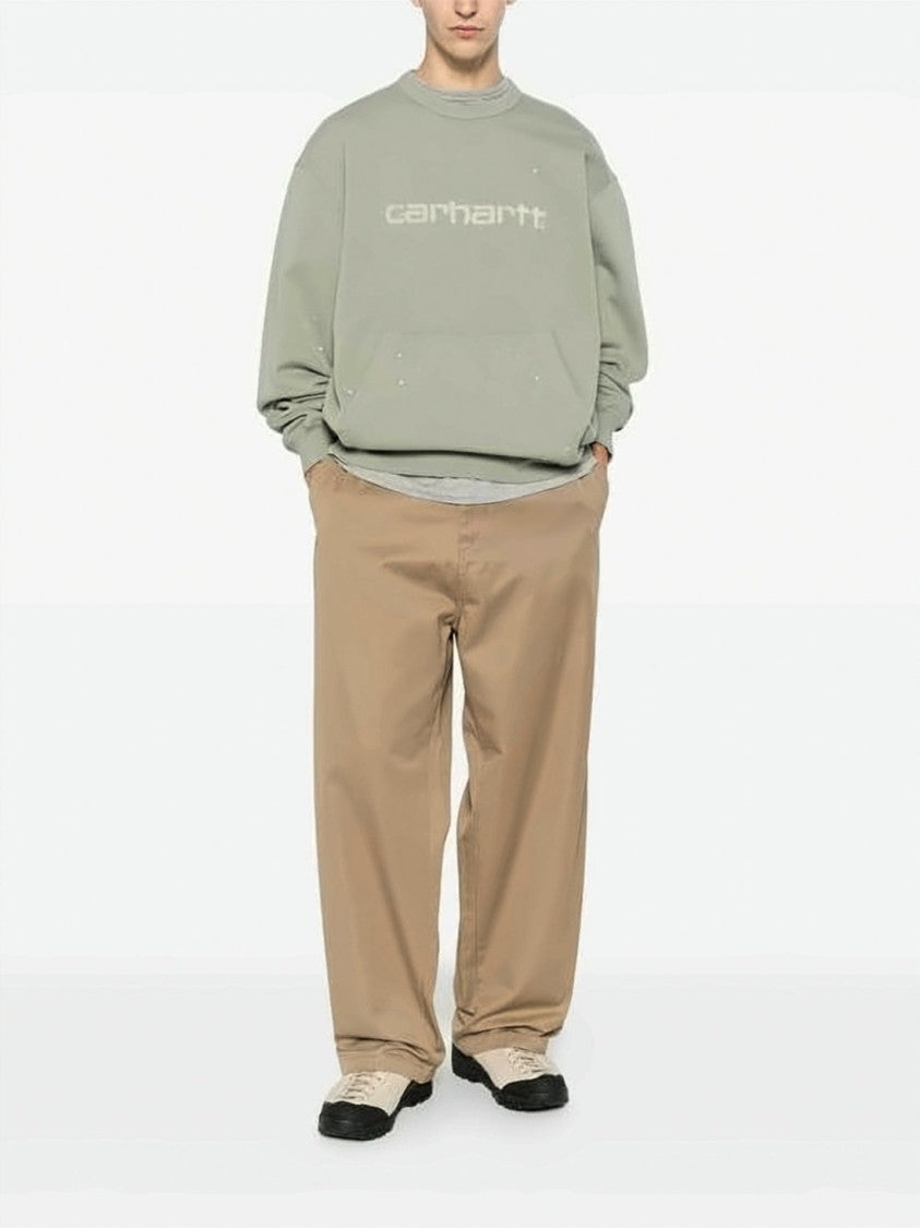 Carhartt Wip High-Waisted Loose-Fit Brown Cotton Pants
