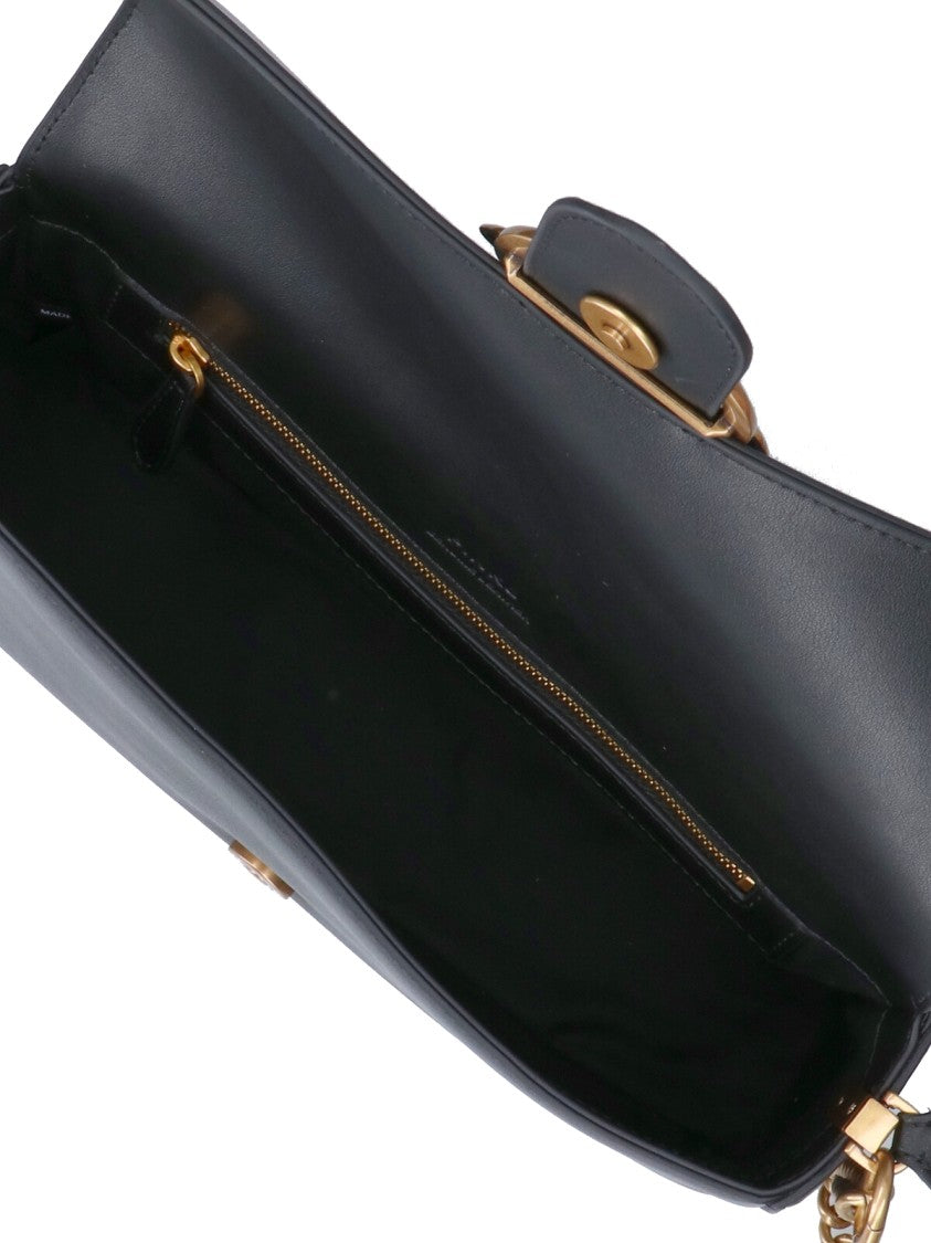Pinko Rectangular Structured Black Bag With Detachable Shoulder Strap