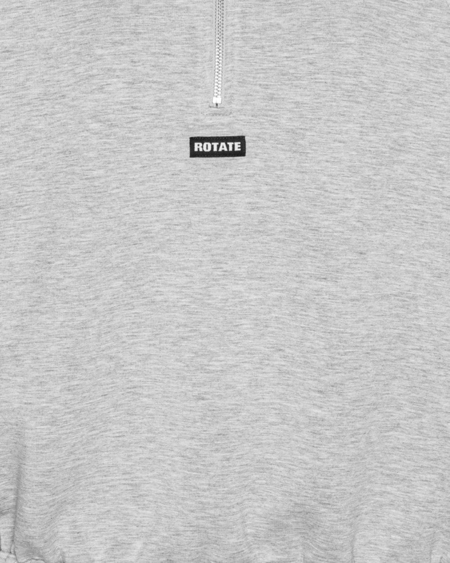 Rotate Half Zip Light Grey Melange Scuba Jacket